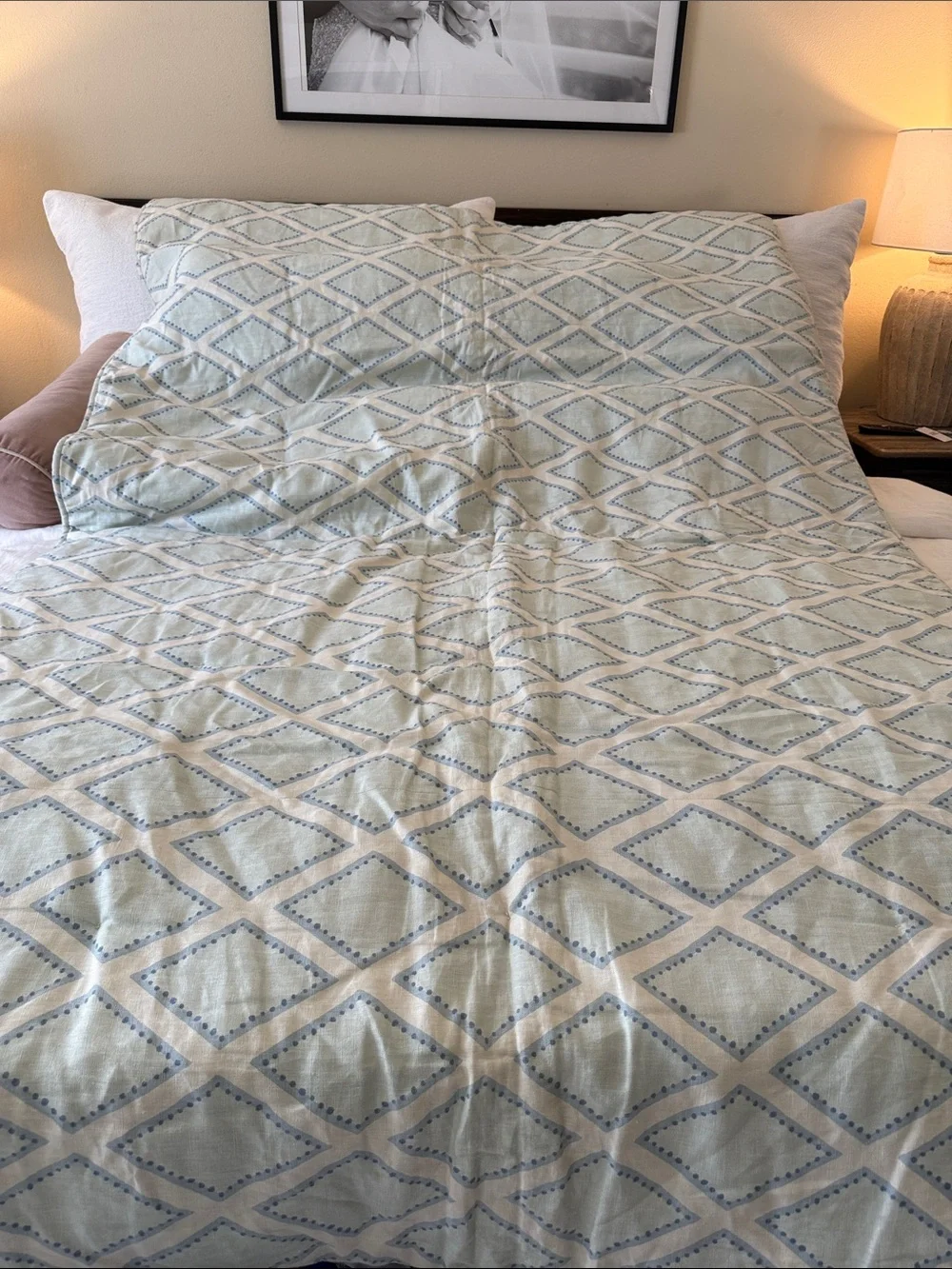 Custom designer twin Butterfly Reversible linen mix comforter, twin.